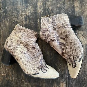 Free people snakeskin western bootie size 6